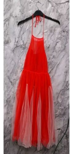 ASOS PREMIUM Halter Tulle Godet Midi Dress size UK4  {N73} - Picture 1 of 8