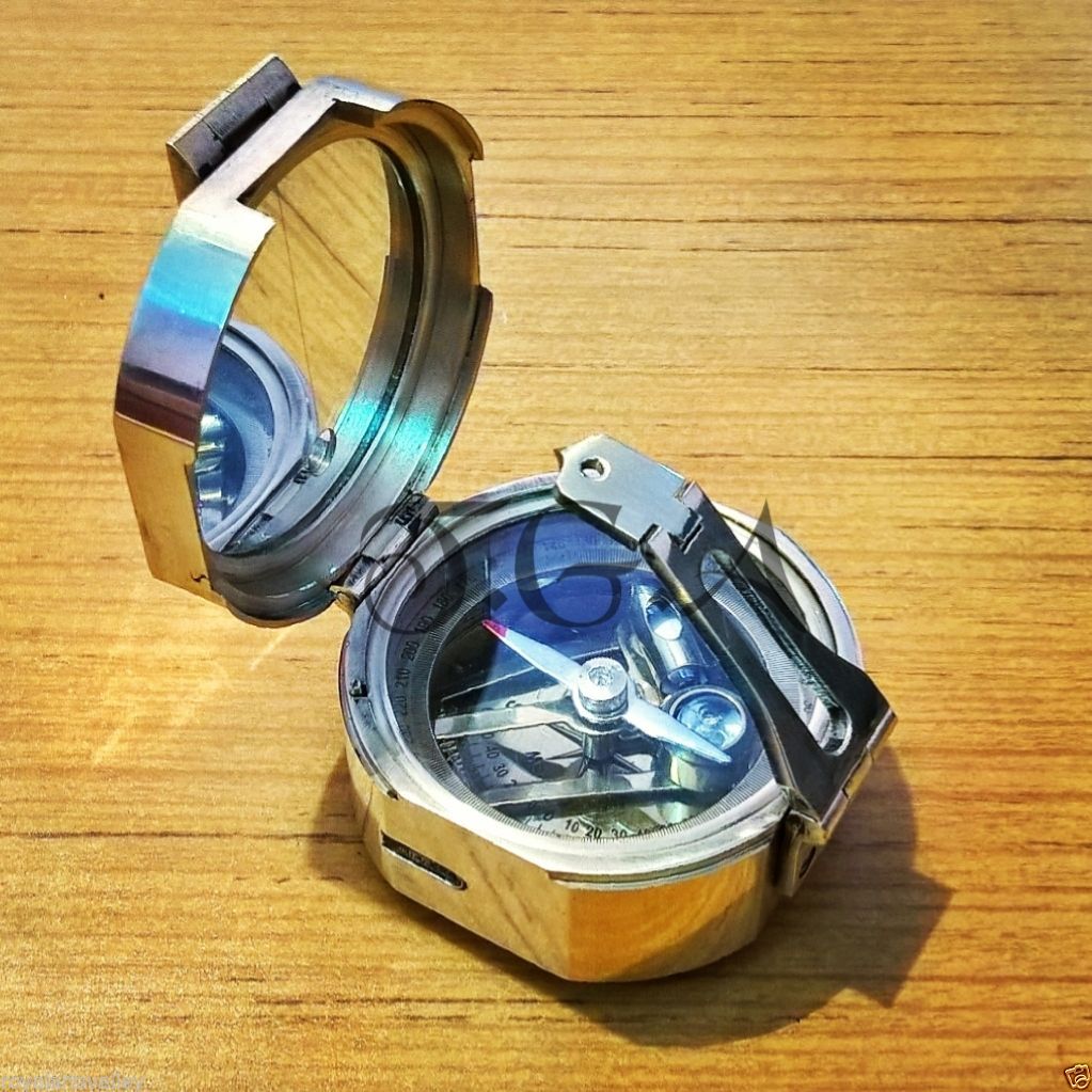 Antique Brass Nautical Brunton Compass Vintage Marine Collectible Gift