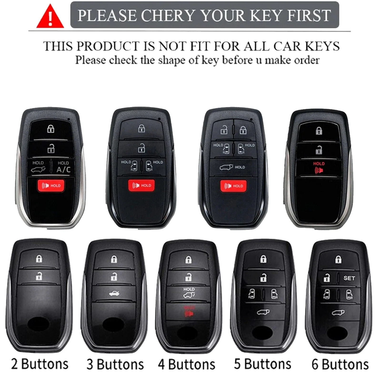 For Toyota Sienna Venza Yaris Corolla Metal Leather Car Key Fob Cover Case NEW