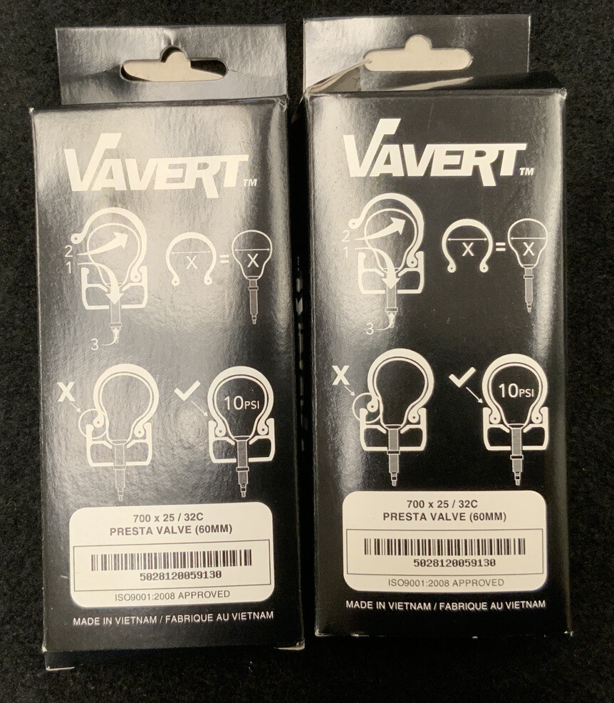 New 2 X Vavert 700 x 25/32C Presta (60mm) Innertube
