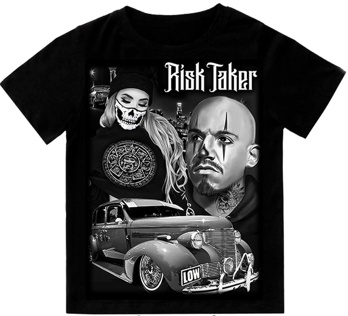 Risk Taker Low Rider Mens T-Shirt Print On Shaka Wear Heavyweight Tee