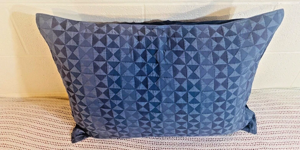 Nautica Pillow Sham Cotton Blend Diamond Stitched Jacquard Blue 20x26 - Imagem 3 de 4