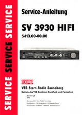 Service-Anleitung RFT SV 3930 Sternradio Sonneberg 1987