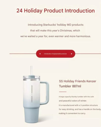 Starbucks Korea 2024 Stanley SS Holiday Friends Quencher Tumbler 887ml 30oz - Bild 4 von 10
