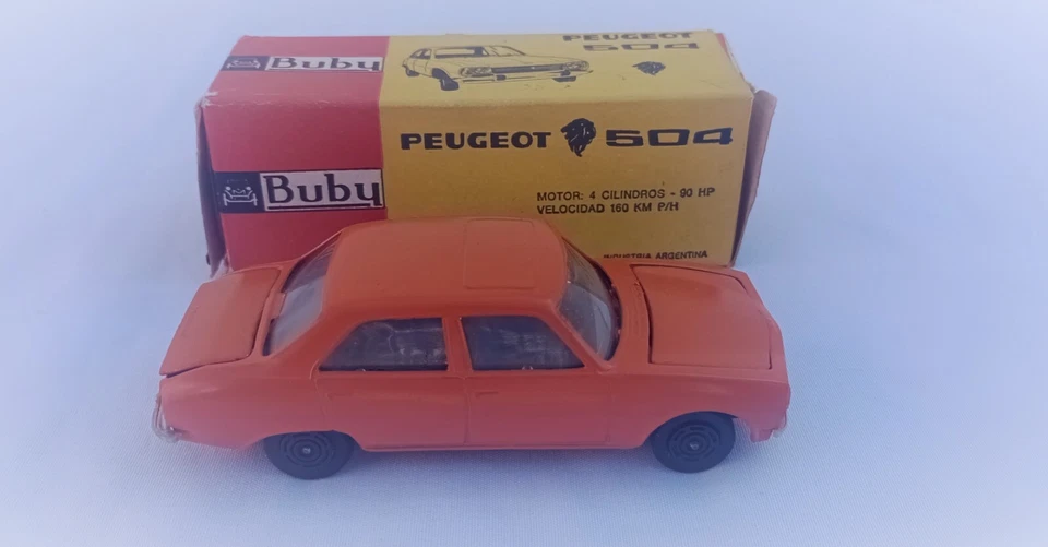 Buby Argentina juguete metal fundido a presión 1/43 peugeot 504 naranja Foto 4 de 4