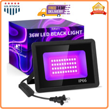 36W LED Black Light IP66 Waterproof, Outdoor Blacklight Flood Light with Plug...