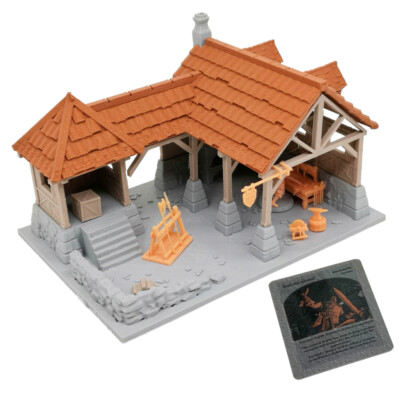 Miniature HO Scale Old West #5 Frontier Blacksmith Shop Built Includes – Gold Rush Bay