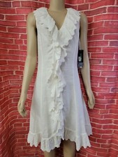 Ralph Lauren Sleeveless Ruffle-Front Sheath Dress 6US NWT MSRP 189 off white C