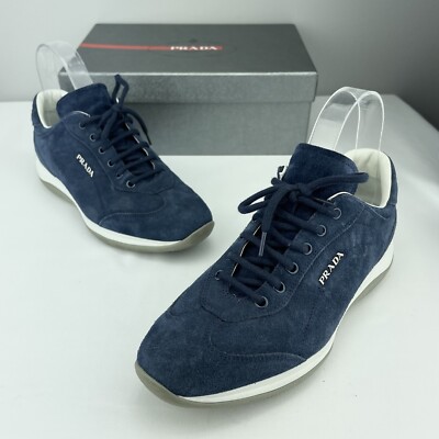 Prada Size 38 Leather Logo Sneakers Casual Shoes