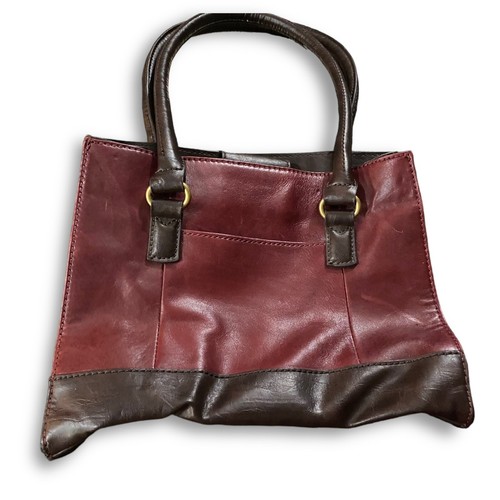 Tignanello Red Rouge Leather Handbag Purse Shoulder Bag Classic Icon Shopper - Picture 3 of 5
