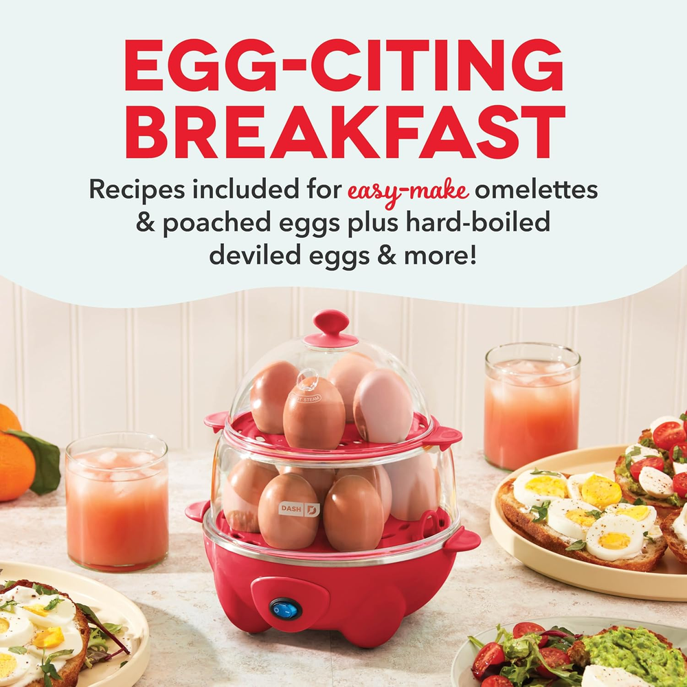Deluxe Rapid Egg Cooker for Hard Boiled Poached Scrambled Eggs Omelets and Steaming  