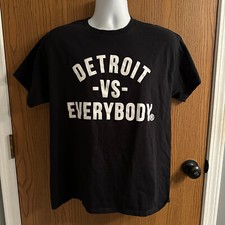 Mens Detroit vs Everybody Black Graphic T Shirt Size L large