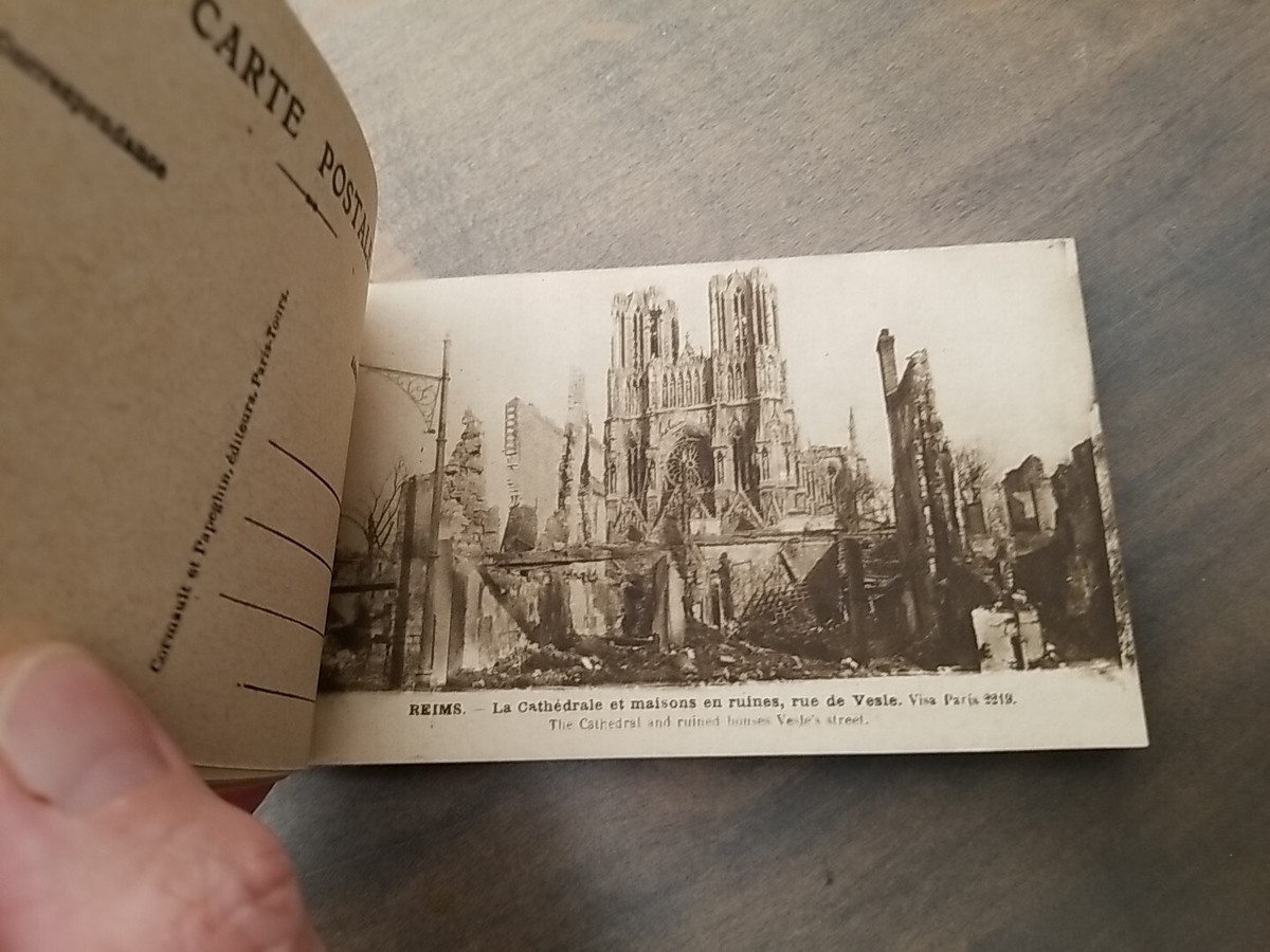 Reims Book of 19 Postcard World War 1 WW1 France Detachable | eBay