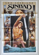 SINBAD AND THE SEVEN SEAS ORIGINAL FOLDED 27X41 MOVIE POSTER 1987 LOU FERRIGNO