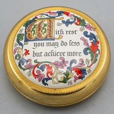 Halcyon Days Enamels "With Rest You May Do Less But Achieve More" Paperweight