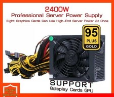 2400W 180-260V ATX Power Supply  Cable Mining Bitcoin Ethereum Crypto Currency