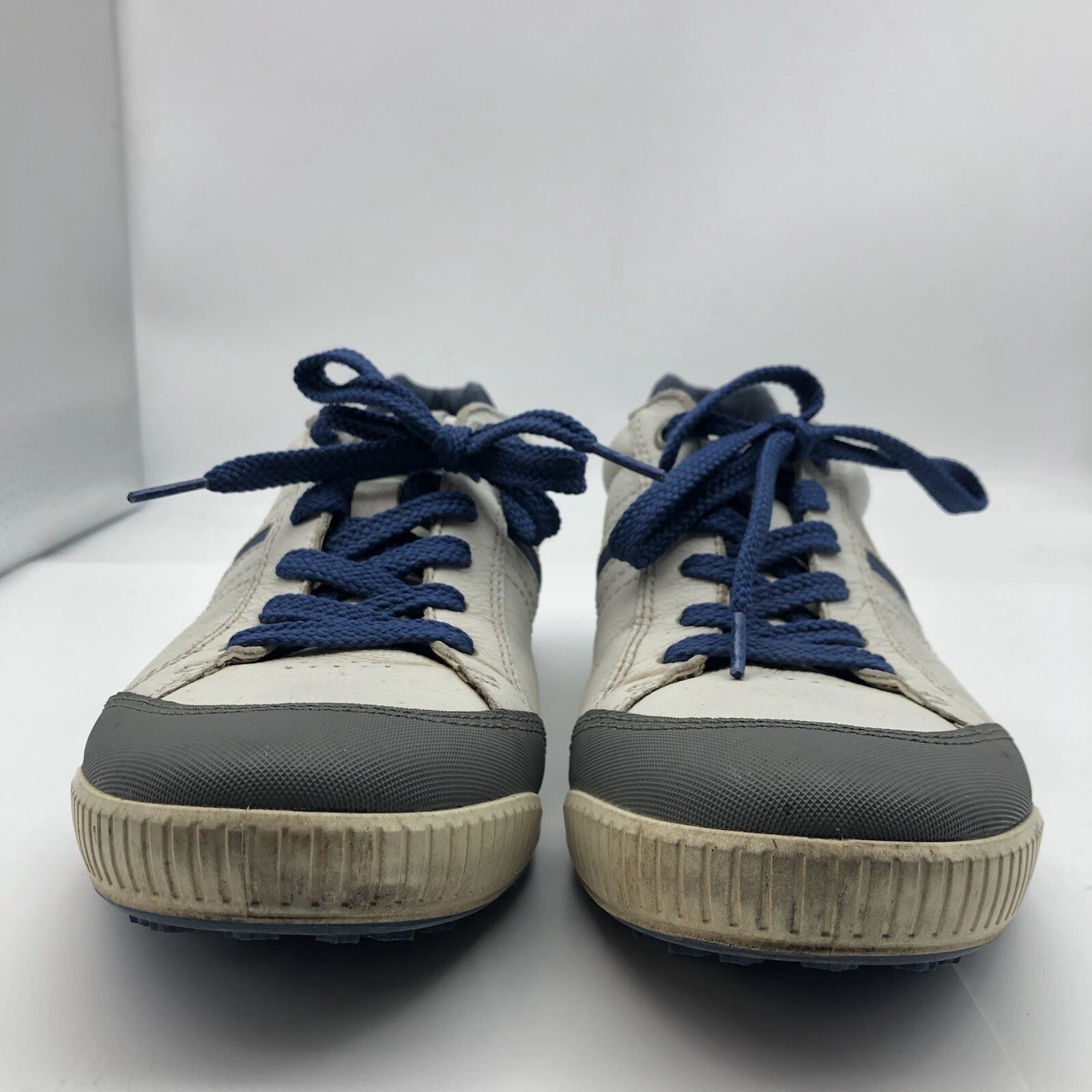 Scarpe Ecco Street Retro 42 uomo taglia 8 8 5 bianco blu senza punte golf tacchetti sneakers