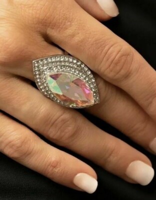  Paparazzi Jaw Dropping Dazzle Ring Exclusive HTF Oil Spill Iridescent LOP   
