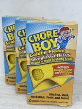Lot Of (6) CHORE BOY Golden Fleece Scouring Cloths Pads Scrubbing, 3 Boxes Of 2