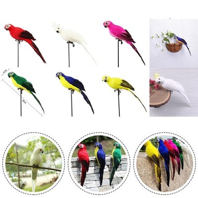 Künstlich Falsche Papagei IN Echtgröße Gefedert Vogel Imitation Garten Ornament