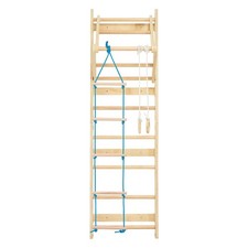4 - in - 1 8 - Level Indoor Jungle Gym, 220LBS Solid Wood Climbing Playset with
