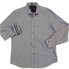 Robert Graham Mens Abstract Purple Textured Long Sleeve Button Up XL Shirt