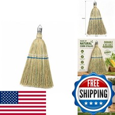 GQXJIAH Hand Whisk Broom Corn Straw Broom Hang Hole Indoor Outdoor GB-003-CORN