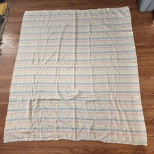 Pastel Stripe Baby Blanket Crib 70"x29" Soft Satin Trimmed Cozy