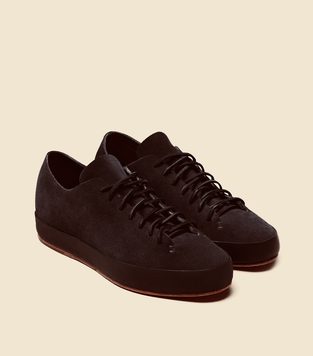 FEIT HAND SEWN CLASSIC LOW SUEDE VEGETABLE TANNED BLACK 44 / 11