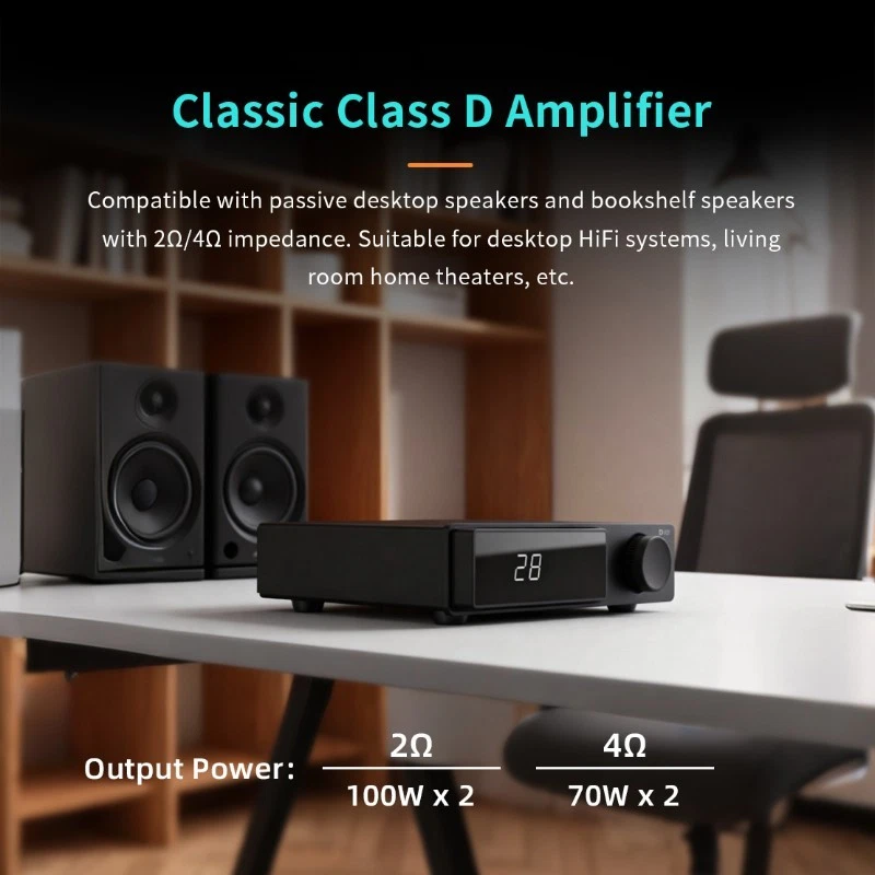 SMSL AO10 HiFi Amplifier TPA3116 Class D Amplifier 12V Trigger Power Amplifier - Image 3 of 4