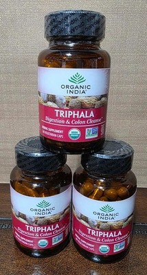 ORGANIC INDIA Triphala Capsules USDA Organic Herbal-180 Capsules-Exp: 01/28/2028