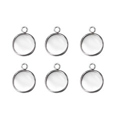 Stainless Steel Bezel Pendant Trays Round Cabochon Settings Trays Pendant Blanks
