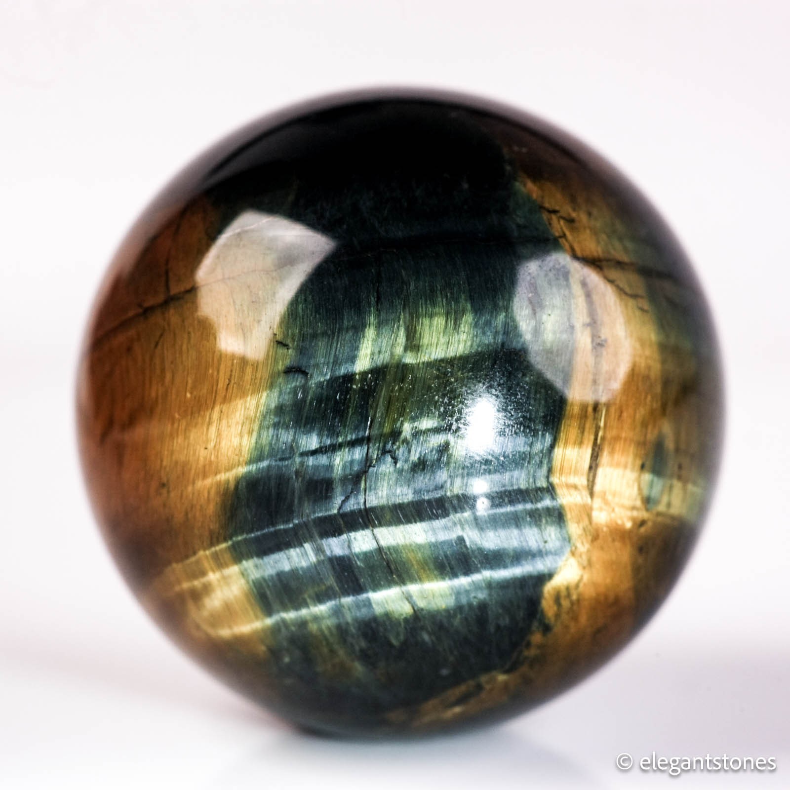 Natural Blue Yellow Tiger Eye Sphere