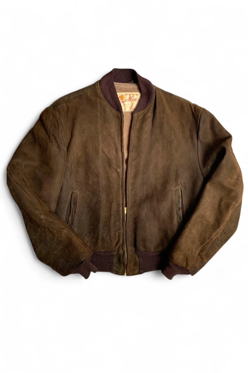Bomber/Harrington Suede Vintage Outerwear Coats & Jackets for Men