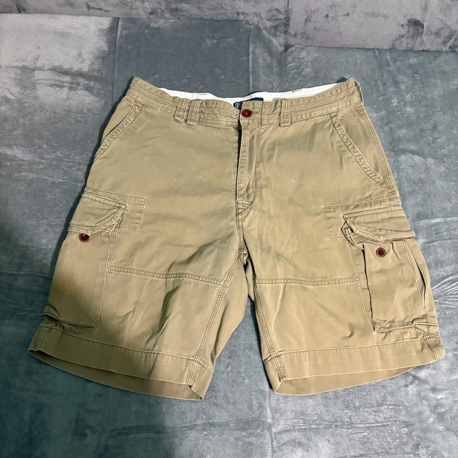 Polo Ralph Lauren Cargo Shorts Mens 38 Brown Beige Outdoor Utility Preppy