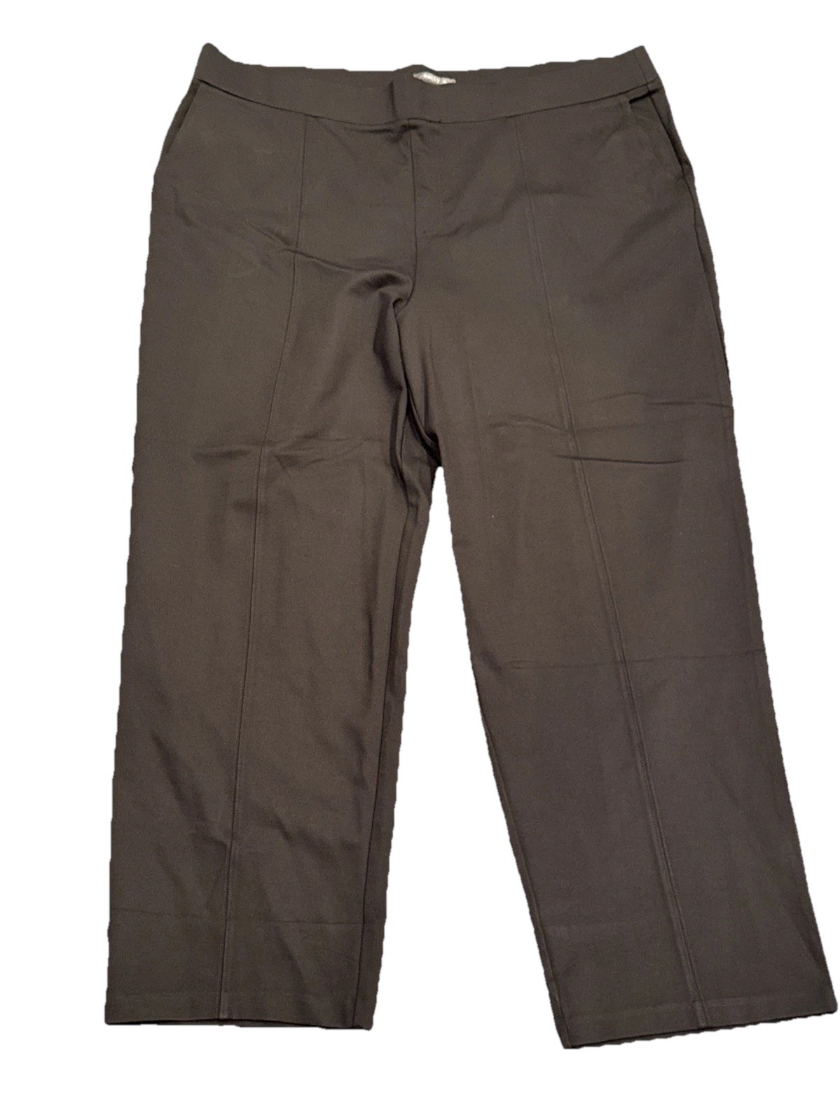 Matty M Women's Pull On Straight Leg Office Pants, Dark Olive, 2X