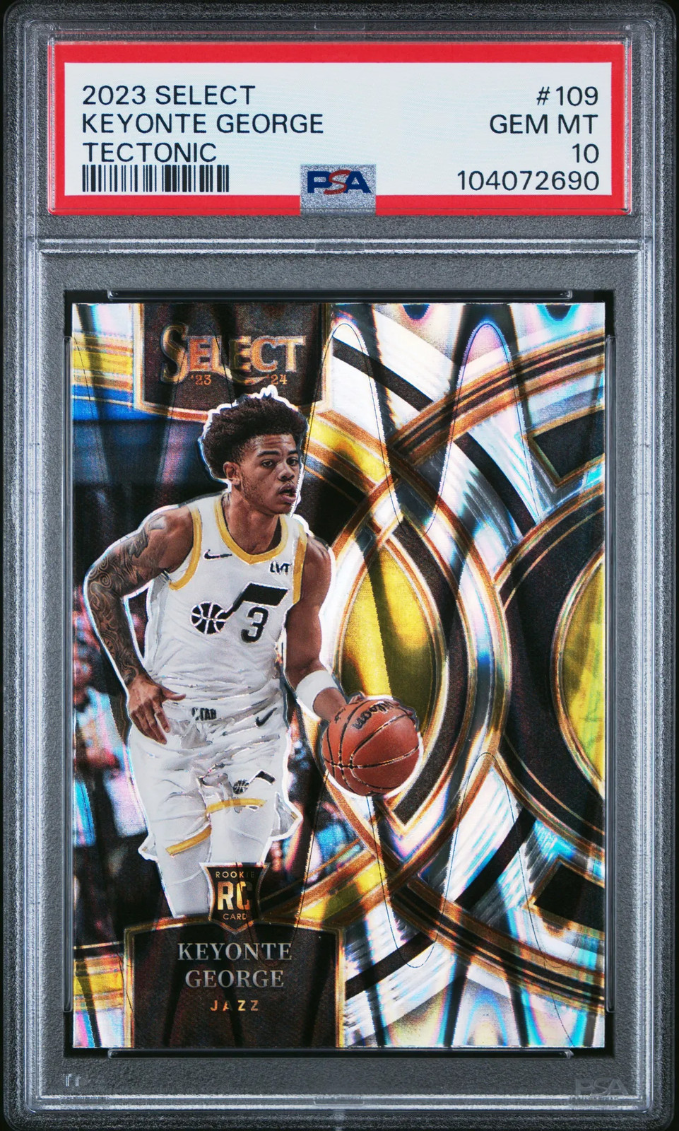 Keyonte George 2023 Panini Select #109 Tectonic Prizm RC Rookie PSA 10 Gem Mint
