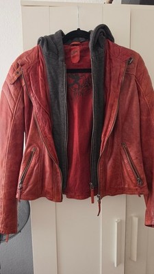 Lederjacke Gipsy Damen rot M (Wie NEU) Kapuzen-Einsatz abnehmbar