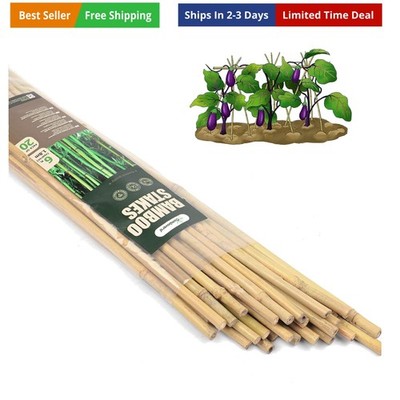 6ft Bamboo Garden Stakes Eco-Friendly Plant Stakes 6 Feet, Bamboo Poles for T...