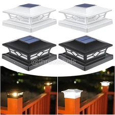 2-10PCS Solar Post Deck Cap Lights Outdoor Fence Dock LED Lamp 4x4/6x6 PVC Vinyl