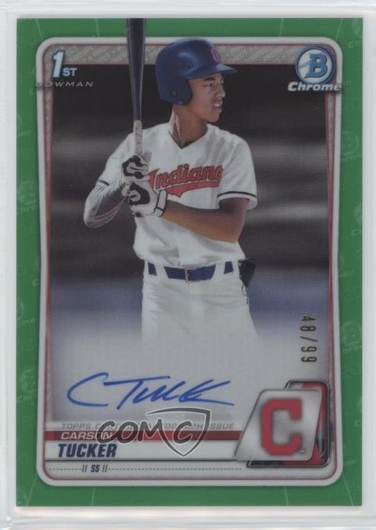 2020 Bowman Draft Chrome Picks Green Refractor 48/99 Carson Tucker Auto 0m8
