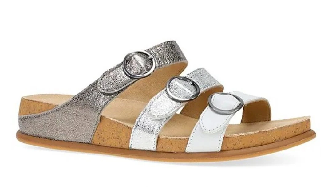Dansko Campbell Pewter Multi Metallic Sandals Comfort Women's Size 39 NEW