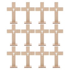 18 Pcs Baptism Wooden Cross Standing Centerpieces First Communion DIY