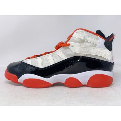 Air Jordan 6 Rings 'Bred' White Black Sneakers, Size 6.5Y / 8W