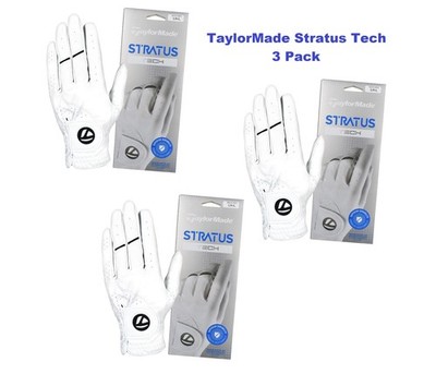 New TaylorMade STRATUS TECH Golf Glove Men's LH (XL) Extra Large 3 Pack