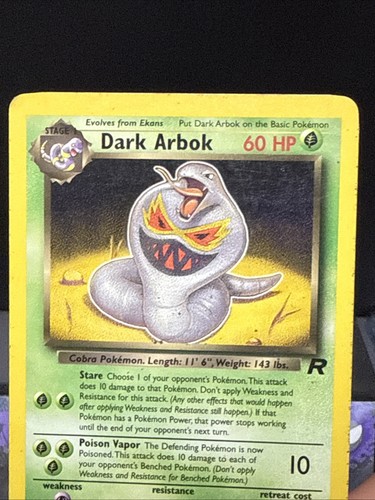 Pokemon Card Dark Arbok 19/82 Non Holo ERROR 1999-23000 Team Rocket Played - Picture 2 of 5