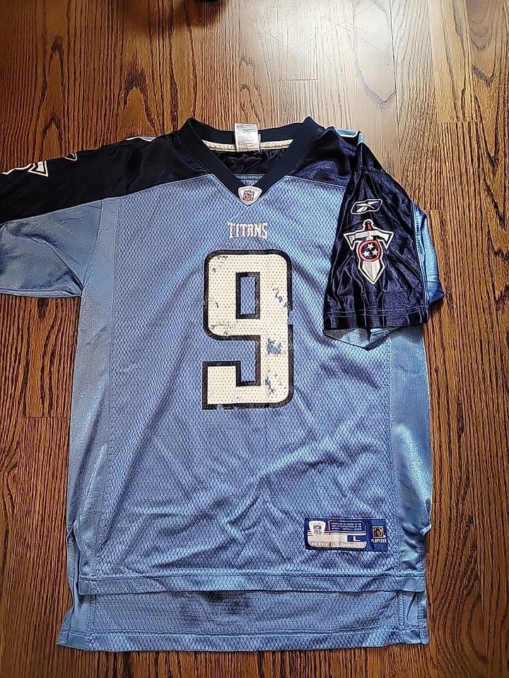 Camiseta de fútbol americano juvenil grande 14-16 de los Tennessee Titans Steve Mcnair NFL Foto 2 de 4