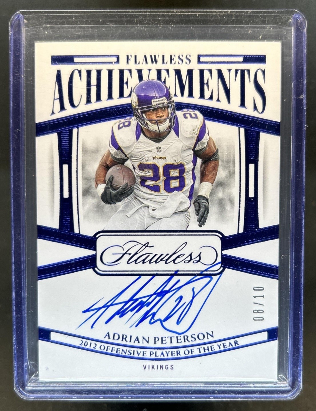 2024 Panini Flawless Adrian Peterson Achievements Sapphire Auto #/10 Vikings