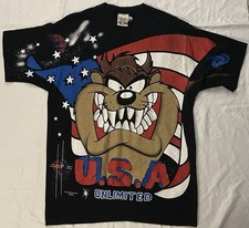 Rare 1995 Warner Bros Freeze NY Taz USA Unlimited Looney Tunes Med Vintage Tee