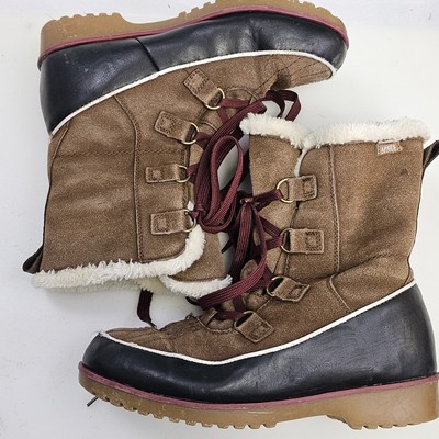 Apres by Lamo Brown Faux Leather Suede & Fur Lined Boots Women's Size 9